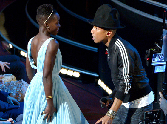 Lupita Nyong'o, Pharrell, Oscars Dancing Lupita Nyong'o, Pharrell, Oscars Dancing